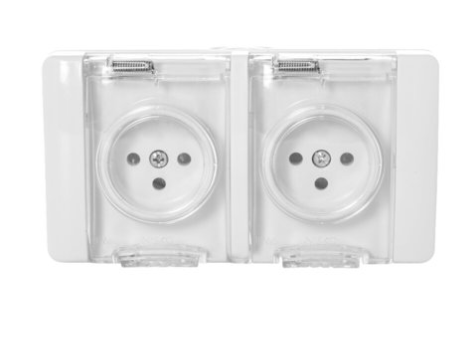 זוג שקעי כוח מוגני מים Nisko Super-N WP2 ‏IP65