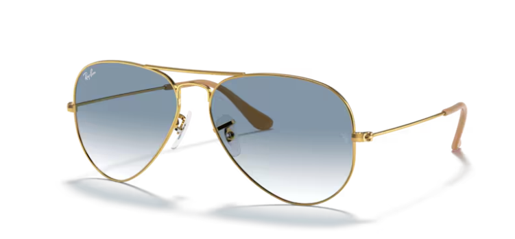 משקפי שמש של רייבן 0RB3025 - Aviator large metal 001/3F - Arista gold 55-14 135